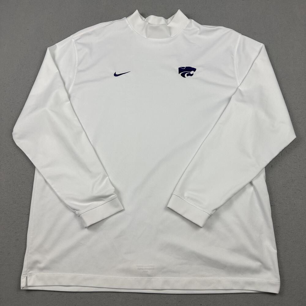 Nike Golf Sweatshirt Men 2XL White Mock Neck Kansas State Wildcats 381235-101